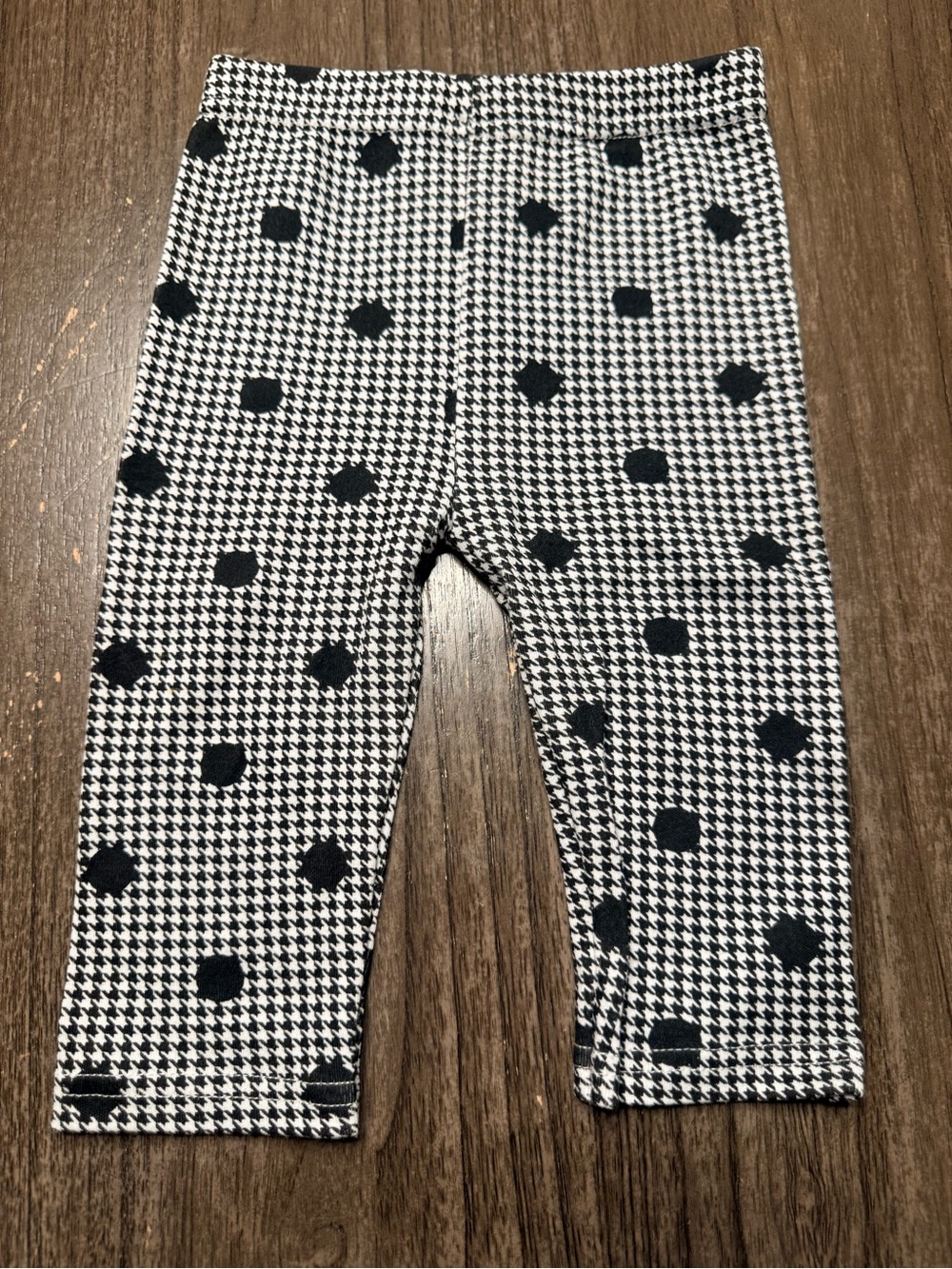 Black & White Houndstooth Dot Kids Leggings (6-9months)